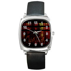 Christmas Advent Gloss Sparkle Square Metal Watch by Nexatart