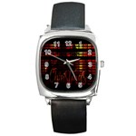 Christmas Advent Gloss Sparkle Square Metal Watch Front