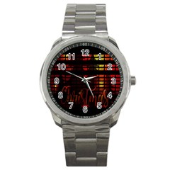 Christmas Advent Gloss Sparkle Sport Metal Watch by Nexatart