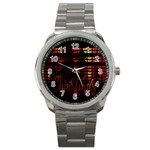 Christmas Advent Gloss Sparkle Sport Metal Watch Front