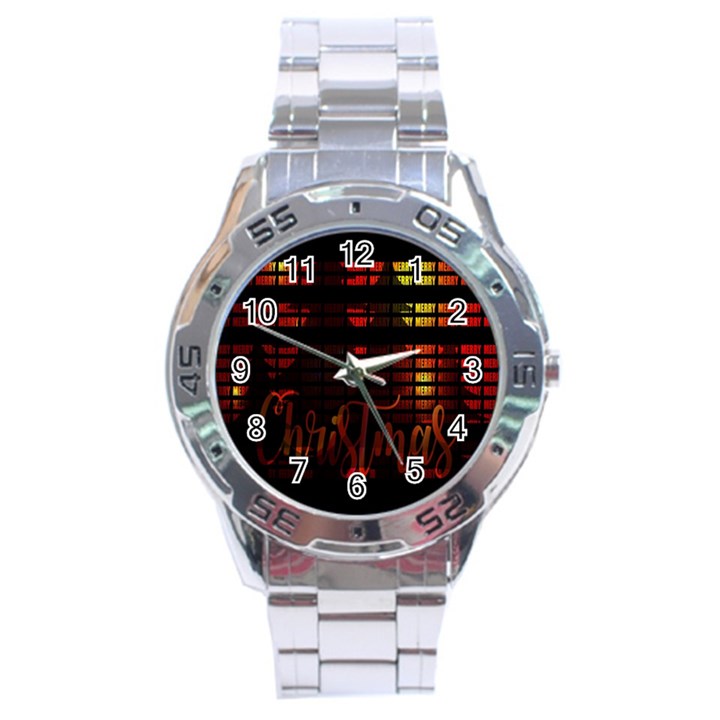 Christmas Advent Gloss Sparkle Stainless Steel Analogue Watch