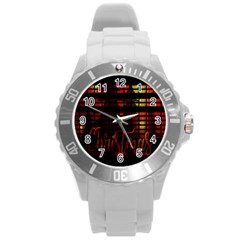 Christmas Advent Gloss Sparkle Round Plastic Sport Watch (l) by Nexatart