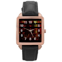 Christmas Advent Gloss Sparkle Rose Gold Leather Watch  by Nexatart