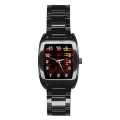 Christmas Advent Gloss Sparkle Stainless Steel Barrel Watch by Nexatart