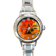 Christmas Bauble Round Italian Charm Watch by Nexatart