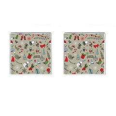 Christmas Xmas Pattern Cufflinks (square) by Nexatart