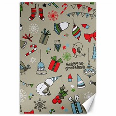 Christmas Xmas Pattern Canvas 12  X 18   by Nexatart