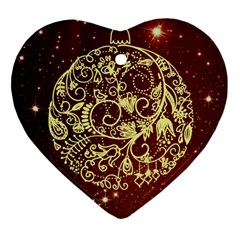 Christmas Bauble Heart Ornament (two Sides)