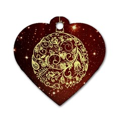 Christmas Bauble Dog Tag Heart (one Side) by Nexatart