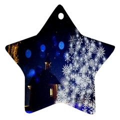 Christmas Card Christmas Atmosphere Star Ornament (two Sides)