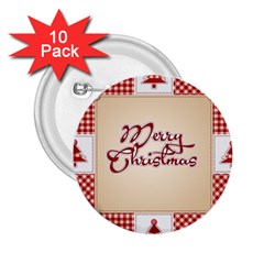 Christmas Xmas Patterns Pattern 2 25  Buttons (10 Pack)  by Nexatart