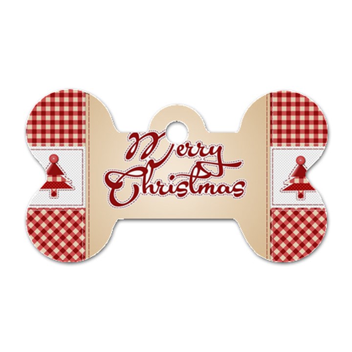 Christmas xmas Patterns Pattern Dog Tag Bone (One Side)