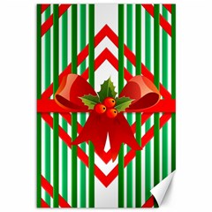 Christmas Gift Wrap Decoration Red Canvas 12  X 18   by Nexatart