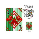 Christmas Gift Wrap Decoration Red Playing Cards 54 (Mini)  Front - Spade3