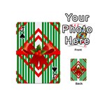 Christmas Gift Wrap Decoration Red Playing Cards 54 (Mini)  Front - SpadeJ