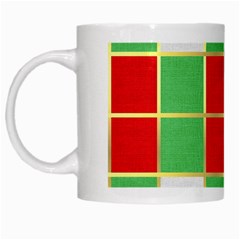 Christmas Fabric Textile Red Green White Mugs by Nexatart