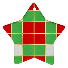 Christmas Fabric Textile Red Green Star Ornament (two Sides)