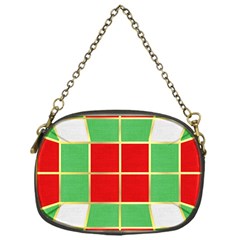 Christmas Fabric Textile Red Green Chain Purses (one Side)  by Nexatart