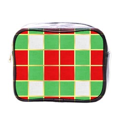 Christmas Fabric Textile Red Green Mini Toiletries Bags by Nexatart