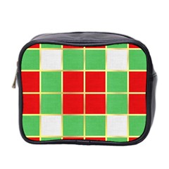 Christmas Fabric Textile Red Green Mini Toiletries Bag 2-side by Nexatart