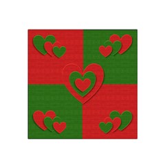 Christmas Fabric Hearts Love Red Satin Bandana Scarf by Nexatart