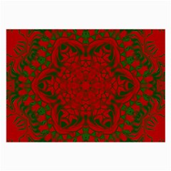 Christmas Kaleidoscope Art Pattern Large Glasses Cloth (2-side) by Nexatart