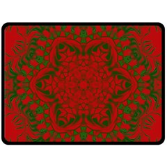 Christmas Kaleidoscope Art Pattern Fleece Blanket (large)  by Nexatart