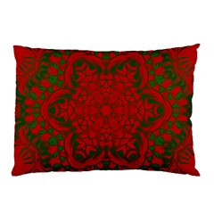 Christmas Kaleidoscope Art Pattern Pillow Case (two Sides) by Nexatart