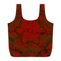 Christmas Kaleidoscope Art Pattern Full Print Recycle Bags (l) 