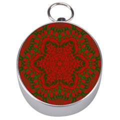 Christmas Kaleidoscope Art Pattern Silver Compasses by Nexatart