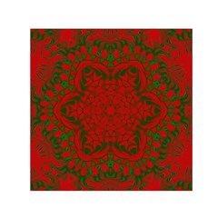 Christmas Kaleidoscope Art Pattern Small Satin Scarf (square) by Nexatart