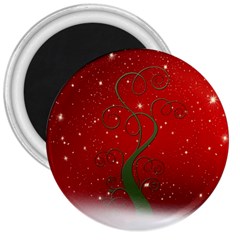 Christmas Modern Day Snow Star Red 3  Magnets by Nexatart