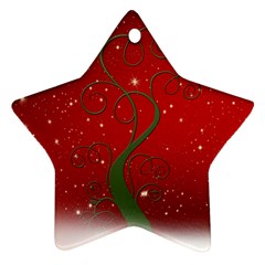 Christmas Modern Day Snow Star Red Ornament (star)