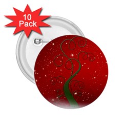 Christmas Modern Day Snow Star Red 2 25  Buttons (10 Pack)  by Nexatart