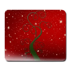 Christmas Modern Day Snow Star Red Large Mousepads by Nexatart