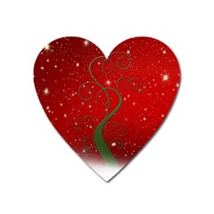 Christmas Modern Day Snow Star Red Heart Magnet