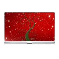 Christmas Modern Day Snow Star Red Business Card Holders by Nexatart