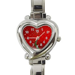 Christmas Modern Day Snow Star Red Heart Italian Charm Watch by Nexatart