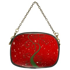 Christmas Modern Day Snow Star Red Chain Purses (two Sides)  by Nexatart