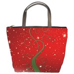 Christmas Modern Day Snow Star Red Bucket Bags Front