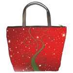 Christmas Modern Day Snow Star Red Bucket Bags Back