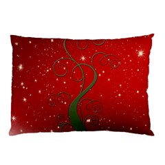 Christmas Modern Day Snow Star Red Pillow Case by Nexatart