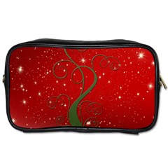 Christmas Modern Day Snow Star Red Toiletries Bags 2-side by Nexatart