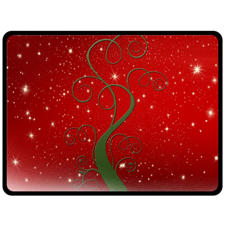 Christmas Modern Day Snow Star Red Fleece Blanket (Large) 