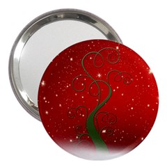 Christmas Modern Day Snow Star Red 3  Handbag Mirrors by Nexatart