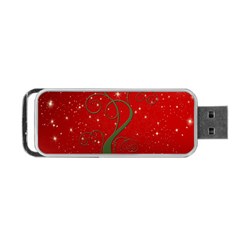 Christmas Modern Day Snow Star Red Portable Usb Flash (one Side) by Nexatart