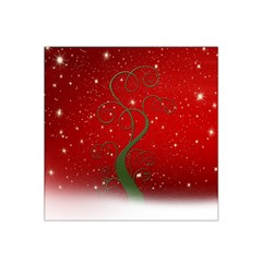 Christmas Modern Day Snow Star Red Satin Bandana Scarf by Nexatart