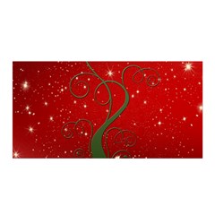 Christmas Modern Day Snow Star Red Satin Wrap by Nexatart