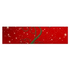 Christmas Modern Day Snow Star Red Satin Scarf (oblong) by Nexatart