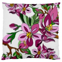 Lovely Flower Design  Large Cushion Case (two Sides) by GabriellaDavid